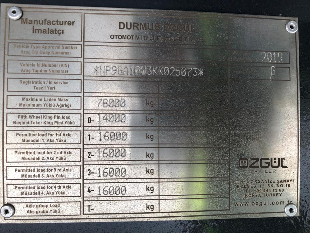 SEMI-REBOQUE BASCULANTE NOVO 60M3 OZGUL