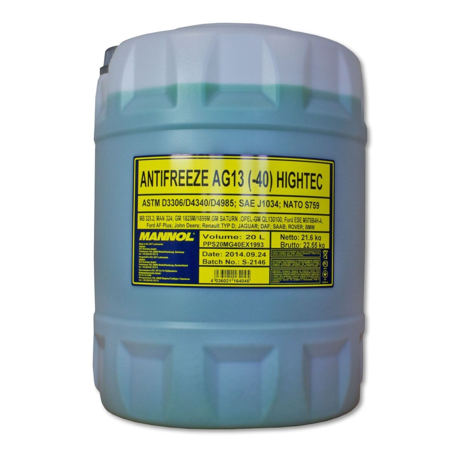 ANTICONGELANTE (AG13) (-40º) HIGHTEC (VERDE) 20L
